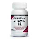 Kirkman Vitamine B-6 50 mg - Hypoallergénique - 100 capsules végétariennes - Sans gluten/caséine