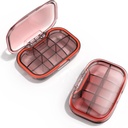 6 Compartiment Travel pil Box, pil Organizer Vocht Proof pil geval, kleine pil Box voor zaktas, Daily Portable Medicine Vitamine Box, Fish Oil Box, Supplement Box(Orange)