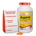 LABS TEMPORAIRE, INC. Aspirine à concentration régulière en temps opportun 325mg - 1000 comprimés enrobés entériques - anti-douleur pour les douleurs mineures, réducteur de fièvre - Fabriqué aux États-Unis