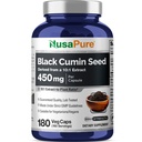 NusaPure Volledige Spectrum Black Cumin Seed 10:1 Extract, 450 mg Equivalent aan 4.500mg 180 Veggie Powder Caps Non-GMO, Vegan Non-Oily