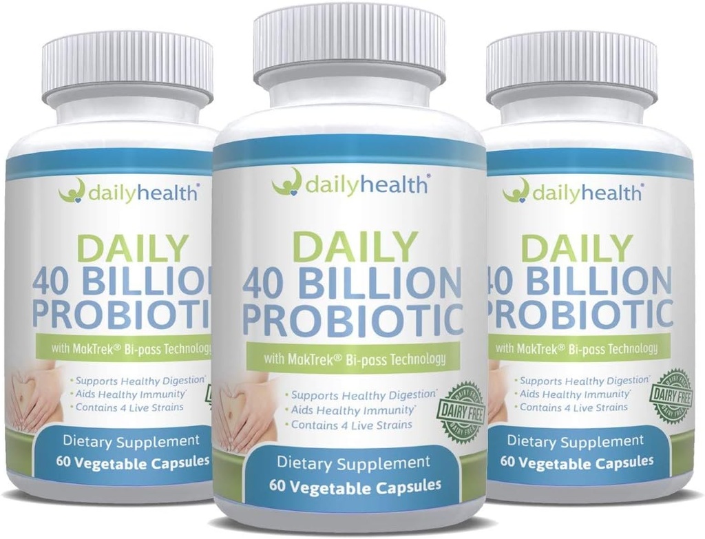 Dagelijks Probiotic 40 Miljard CFU MakTrek Bi-Pass Technologie Digestie Immune Health 180 Veggie Capsules
