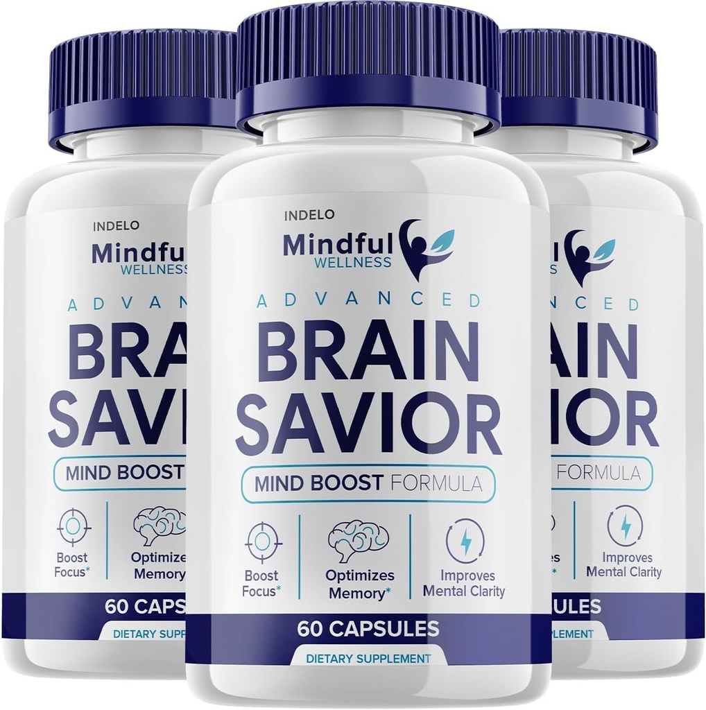 (3 Pack) Mindful Wellness Advanced Brain Savior Capsules Pillen, Hersenredder Mind Boost Supplement voor cognitie en focus, Hersenredder Reviews, Mindful Wellness Hersenpil Supplement (180 Capsules)