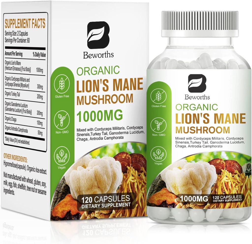 Lion's Mane Mushroom - 120 Capsules 