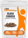 BulkSupplements.com Black Cohosh Extract Powder - from Black Cohosh Root, Herbal Supplement - Vegan & Glutenvrij, 80mg per Serving, 250g (8.8 oz) (Pack of 1)