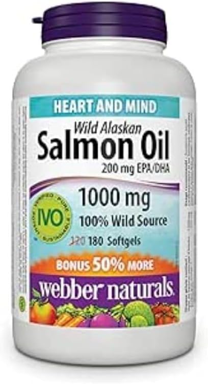 Webber Naturals Wild Alaska Salmon Oil Softgel, 200mg 180 Tellen