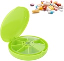 7 Dag pillen Container, Zeven Netten pillen Box Organisators Ronde 7 Compartments Travel Box for Home Reis pillen Case Medication Aids Tool Dagelijkse Week Herinnering Case(Groen)