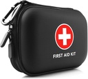 Mini First Aid Kit, 100 stuks Water-resistant Hard Shell Klein geval - Perfect voor reizen, Outdoor, Huis, Kantoor, Camping, Wandelen, Auto (Zwart)