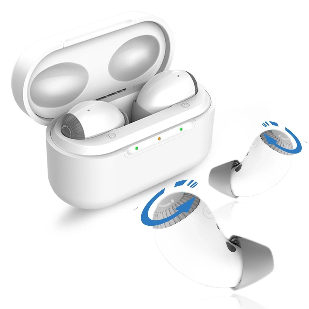 Hearing Aids with Noise Cancelling Hearing Aids for Seniors Severe Hearing Loss, Hearing aid with Charging Case Comfortable & Nearly Invisible
