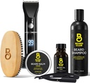 The Beard Club Grooming Bundle: Trimmer for Men & Care Kit - Inclusief Cordless Electric Trimmer, Straight Edge Razor, Shampoo, Cedar Balm & Oil, Brush - 8 gidsen, 45 lengtes
