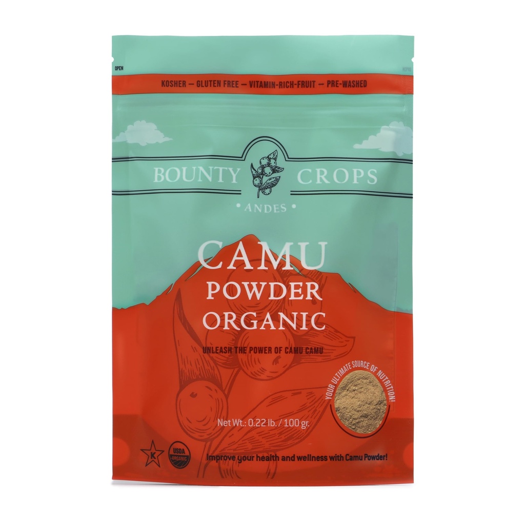 Poudre Camu Camu biologique (3.5 oz, 100 gr), haute vitamine C, non-OGM, superaliments sans gluten