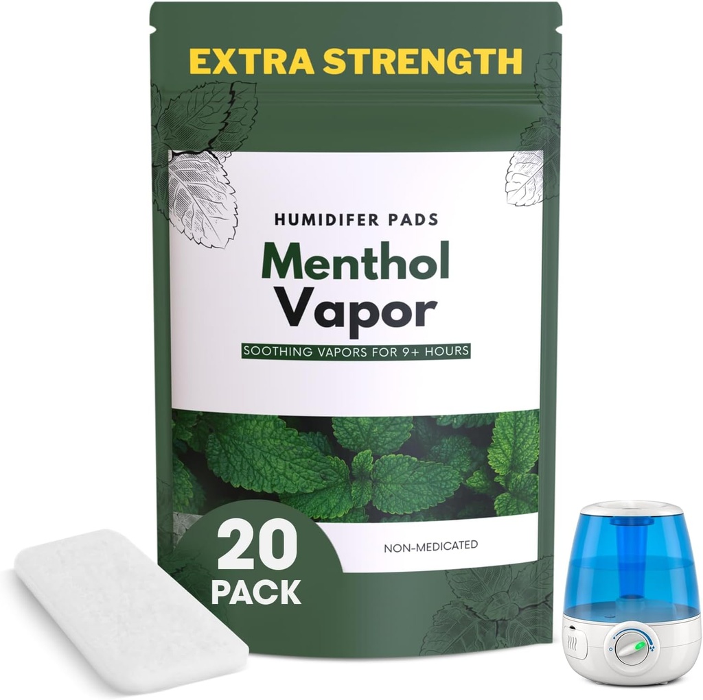 Extra sterkte [20 Pack] Menthol Eucalyptus Humidifier Pads - Universele Vapor Pads voor alle Vks, Kraan, Andere Modellen - Vapopads Vervanging - Natuurlijke Waterloze Vaporizers Pads - Koude/Flu Symptomen