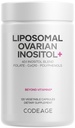 Codeage Inositol+ Liposomique Inositol+ Supplément - Myo-Inositol & D-Chiro-Inositol 40:1 Blend, Folate 5-MTHF, CoQ10, grenade et myrtilles sauvages, livraison liposomique, non-OGM, sans gluten - 120 capsules