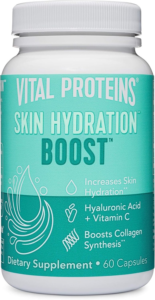 Vitale eiwitten Hyaluronzuursupplement met 120 mg Hyaluronzuur 150 mcg biotine en 180 mg vitamine C - 60 capsules