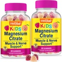 WellYeah Magnesium Citrate Gummies voor kinderen (2 Pack) - Kauwbare Stress Relief Supplement voor kinderen - natuurlijke rust, goede ondersteuning, non-GMO, Glutenvrij - natuurlijke oorsprong smaken - 60 Gummies