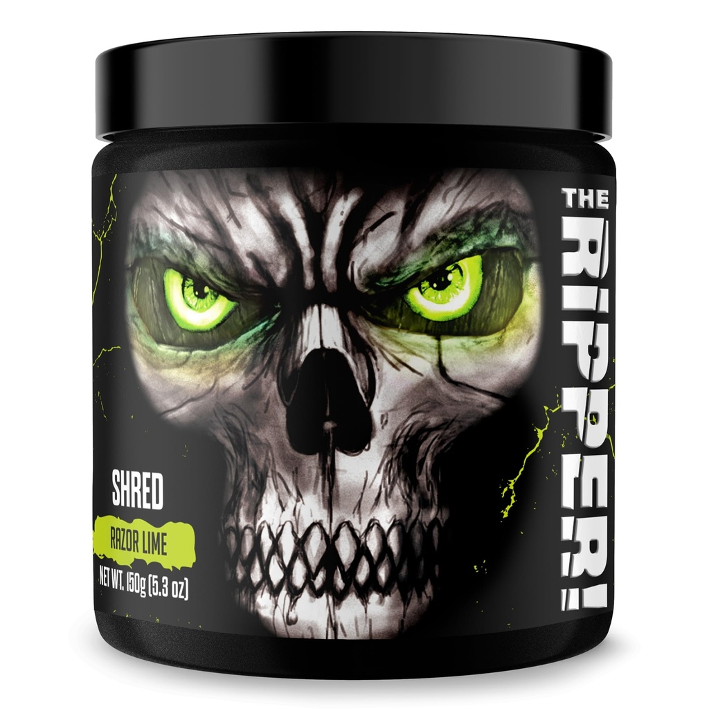 JNX SPORTS The Ripper! Fat Burner Pre workout voor mannen en vrouwen Thermogenic Fat Burning Powder & Appetite Suppressant, Boost Energy & Endurance Razor Lime, 30 Serves