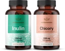 HERBAMAMA Inuline en Chicory Kit - bundel van 1200 mg Inulin Fiber & 1200 mg Chicory Root Capsules - Vegan, Non-GMO, Gelatine-Free - 2 Pack