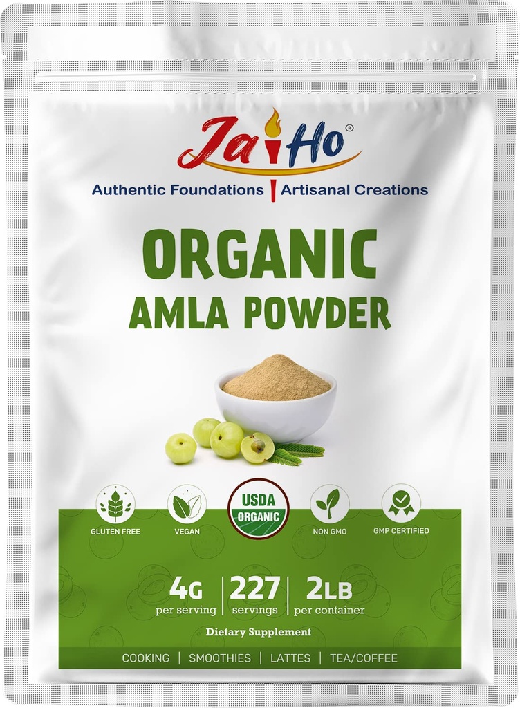 Jai Ho Organic Amla Berry Powder (Amalaki), 2 LB - Rijk aan antioxidant vitamine C 