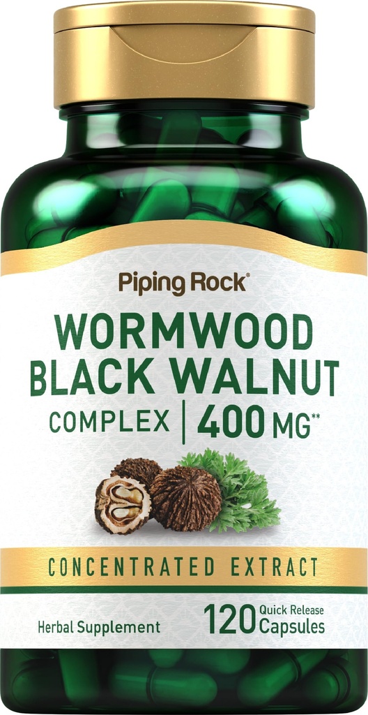 Piping Rock Wormwood Black Walnut Capsules 400mg 
