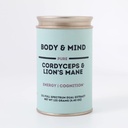 Body & Mind - Pure Organic Lion's Mane & Cordyceps Paddestoelen 12:1 Dual Extract - Focus, Cognition, Energy, Endurance - 100% Fruitlichamen - Toevoegen aan Water/Tea/Koffie/Smoothies - 125 Gram
