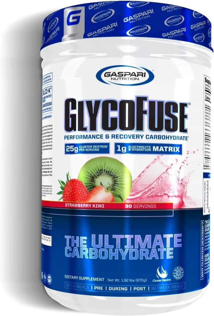 Gaspari Nutrition Glycofuse: Performance and Recovery Koolhydraat, 25g Cluster Dextrine en 1g Electrolyte en Hydration Matrix (Strawberry Kiwi, 30 Servings)