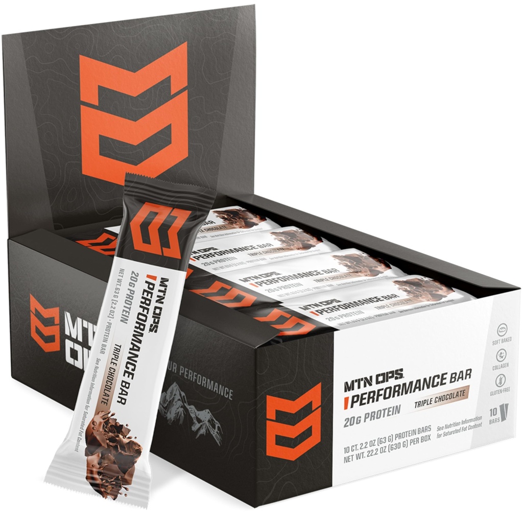 MTN OPS Triple barres protéinées de mudslide de chocolat, haute protéine avec lactosérum isolate et lactosérum et collagène, faible teneur en sucre, sans gluten, 10 nombre