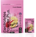 PoudreVitamine Electrolytes Poudre Plus, Keto, Lémonade aux framboises, Sans sucre, 1000mg Potassium, 120mg Calcium, 120mg Magnésium, Non-OGM, Calories Zéro, 30 packs d'hydratation