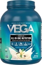 Vega Organic All-in-One Vegan Protein Powder French Vanilla (43 Servings) Superfood Ingredients, Vitamines for Immunity Support, Keto Friendly, Pea Protein for Women & Men, 3.10lbs(Pack of 6)