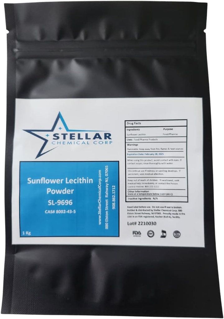 Poudre de lécithine de tournesol ~ 1 kg Émulsifiant, pressé à froid, faisant de la vitamine C liposomique, non-OGM