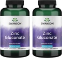 Swanson Zink Gluconaat - Mineral Supplement Prostate Health, Vision Health, & Immune Support - Gluconate Form for Optimal Absorptie - (250 Capsules, 50mg Each) (2 Pack)