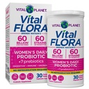 Vital Planet - Vital Flora Probiotics pour les femmes 60 Million CFU, différentes souches, la plate-forme quotidienne Probiotique stable avec prébiotiques organiques, pour le soutien vaginal, immunitaire et la santé digestive 30 capsules