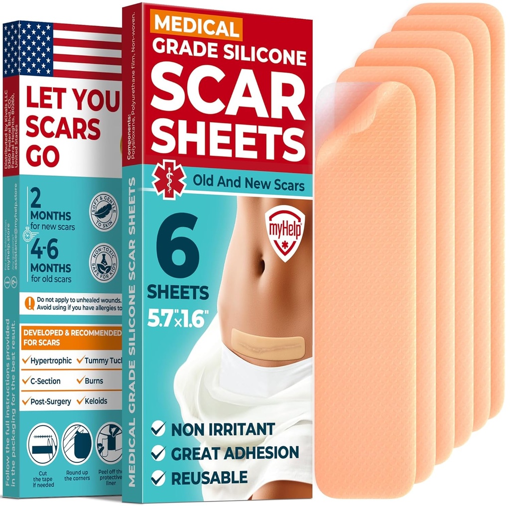 Medische graad Siliconen Scar Sheets - 6pk (5.7