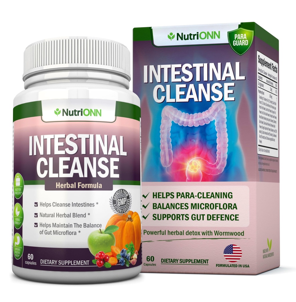 Intestinal Cleanse - All Natural Herbal Detox Formula - Full 10-Day Detox Program - Wormwood, Cranberry, Paul D'Arco, Goldenseal, Knoflook, Black Walnut Hull, Echinacea en 10 andere natuurlijke ingrediënten
