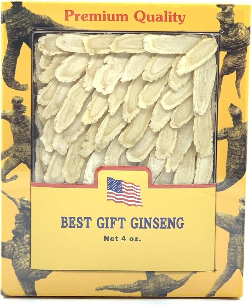 Graad A+ Hand geselecteerde Amerikaanse Ginseng Slice Medium 4oz Vak