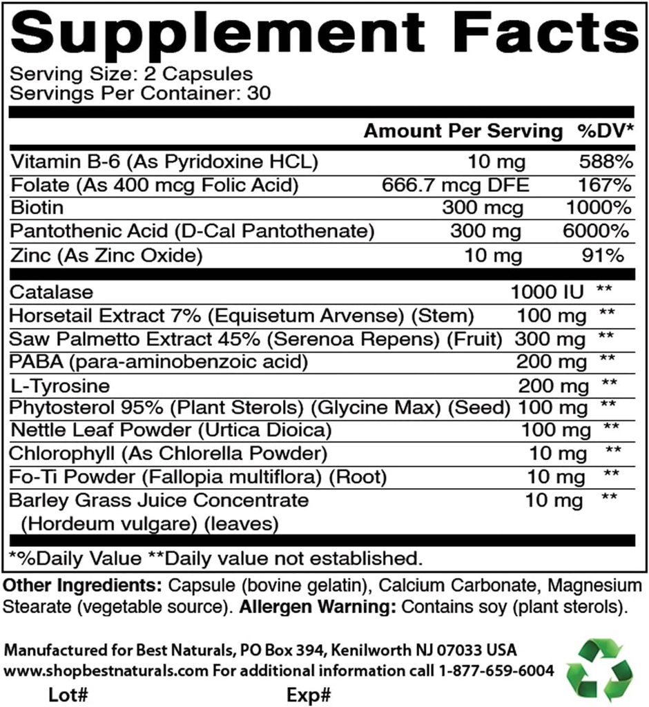 Anti grijs haar formule & Ashwagandha Extract 500 Mg