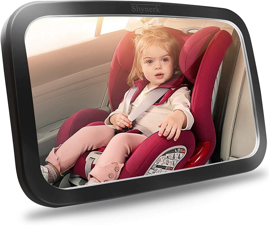 Shynerk Baby autospiegel, Veiligheidsautostoel Spiegel voor Rear Facing Zuigeling met Brede Crystal Clear View, Shatterproof, 360° Rotatie, Crash Tested en Certified