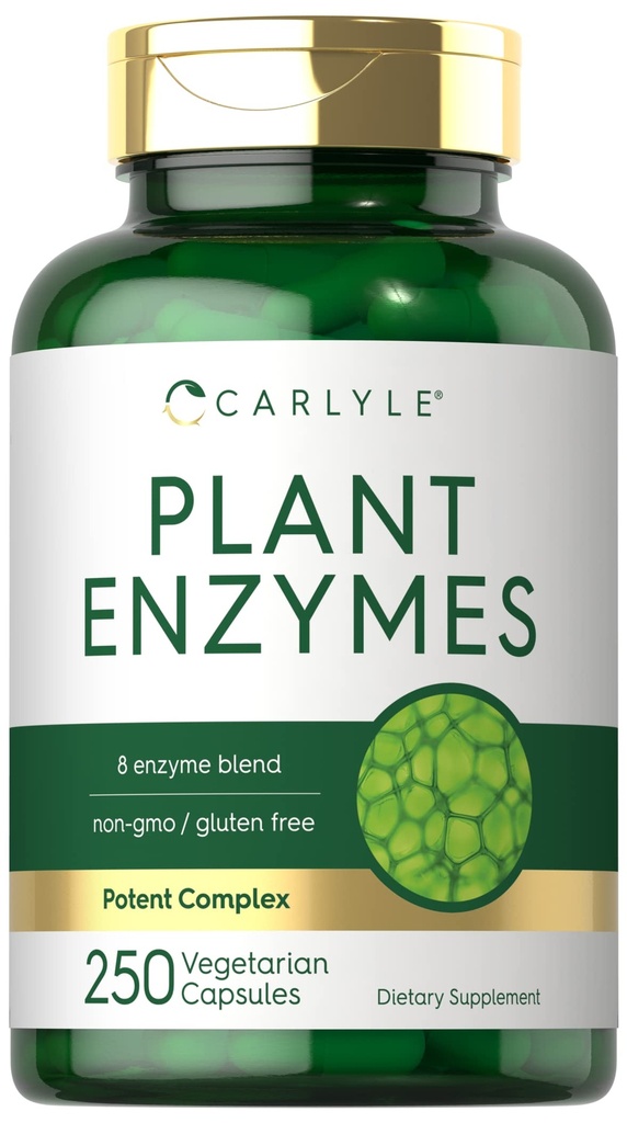 Carlyle Plant Enzymen met Protease, Papain, Lactase en Bromelain 250 Capsules