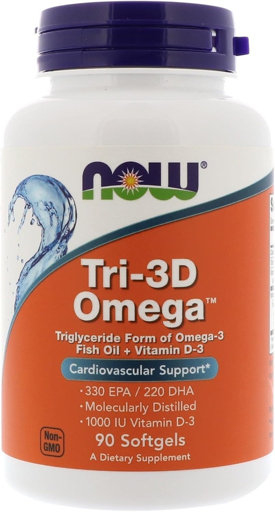 Nu Foods Now Foods, (3 Pack) Tri-3D Omega, 330 EPA/220 DHA, 90 Softgels