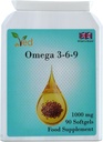 Ved Omega 3-6-9 Food Supplement softgel, van Cold Press Vlaszaadolie, 1000 mg 90 Zachte Gel - 90 Days