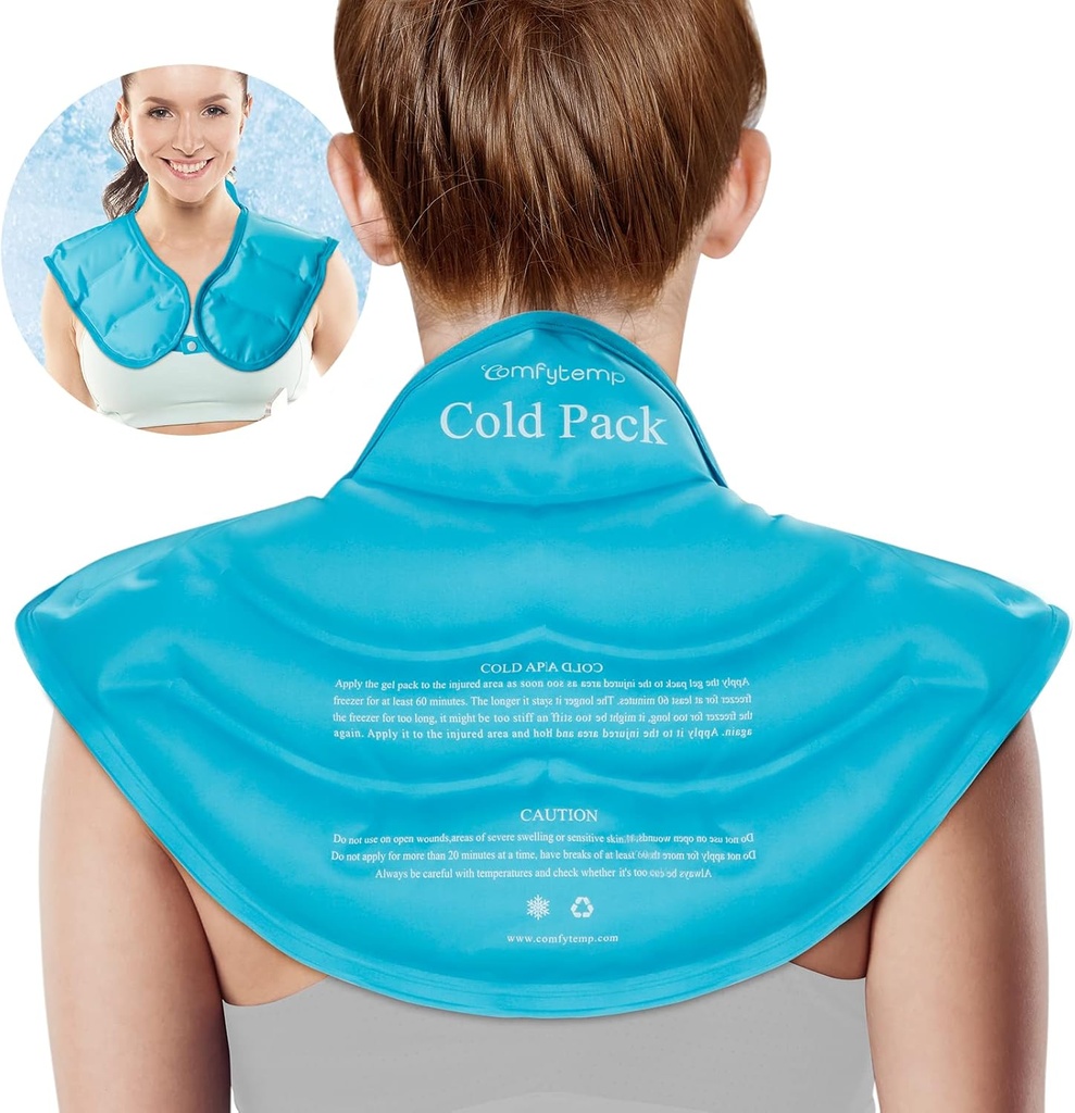 Comfytemp Ice Pack voor de nek schouders pijnverlichting, heruitschakelbare grote Gel schouder Koeling Wrap voor bovenrug, koude compress fysieke therapie voor Cervicale verwondingen, Heren Vrouwen Cadeau