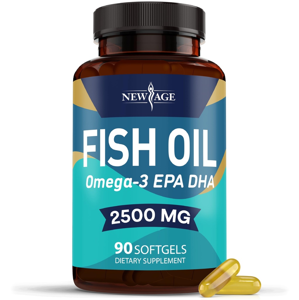 NEW AGE Omega 3 Fish Oil Supplement Immune & Health Support 