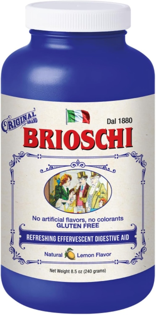 Brioschi Italiaanse citroen Flavored Bruisend brandend maagzuur, opgefokte maag, zuur indigestie, 8,5 oz fles