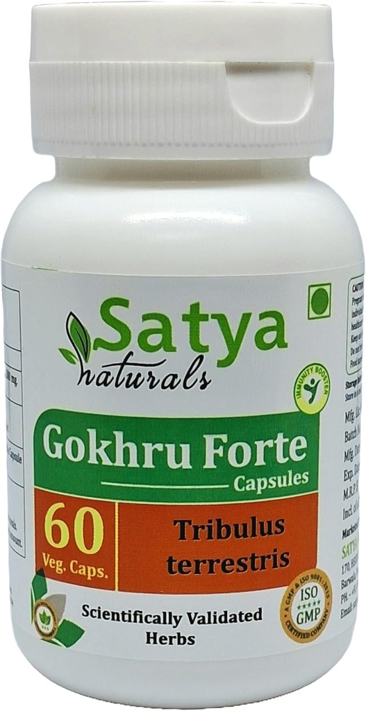 Gokhru Forte Capsules 500 mg. 60 Veg. Capsules Gokharu (Tribulus Terrestris) Extract Capsules voor mannen en vrouwen