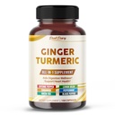 Ultra Ginger & Turmeric Aids Digestion & Supports Heart Health Inclusief Cayenne Pepper, Lemon Balm, Cinnamon, Peppermint, Green Tea - Made in The USA- 150 Capsules