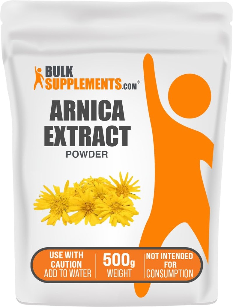 BulkSupplements.com Arnica Extract Powder - Herbal Supplement, van gedroogde Arnica Bloemen, Servings Vary Per Use, 500g (1.1 lbs) (Pack of 1)
