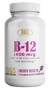 365 Santé par SANTELIFE Vitamine B12 1000mcg Comprimés, conversion d'énergie de soutien, supplément alimentaire pour le métabolisme de l'énergie, 365 jours d'approvisionnement
