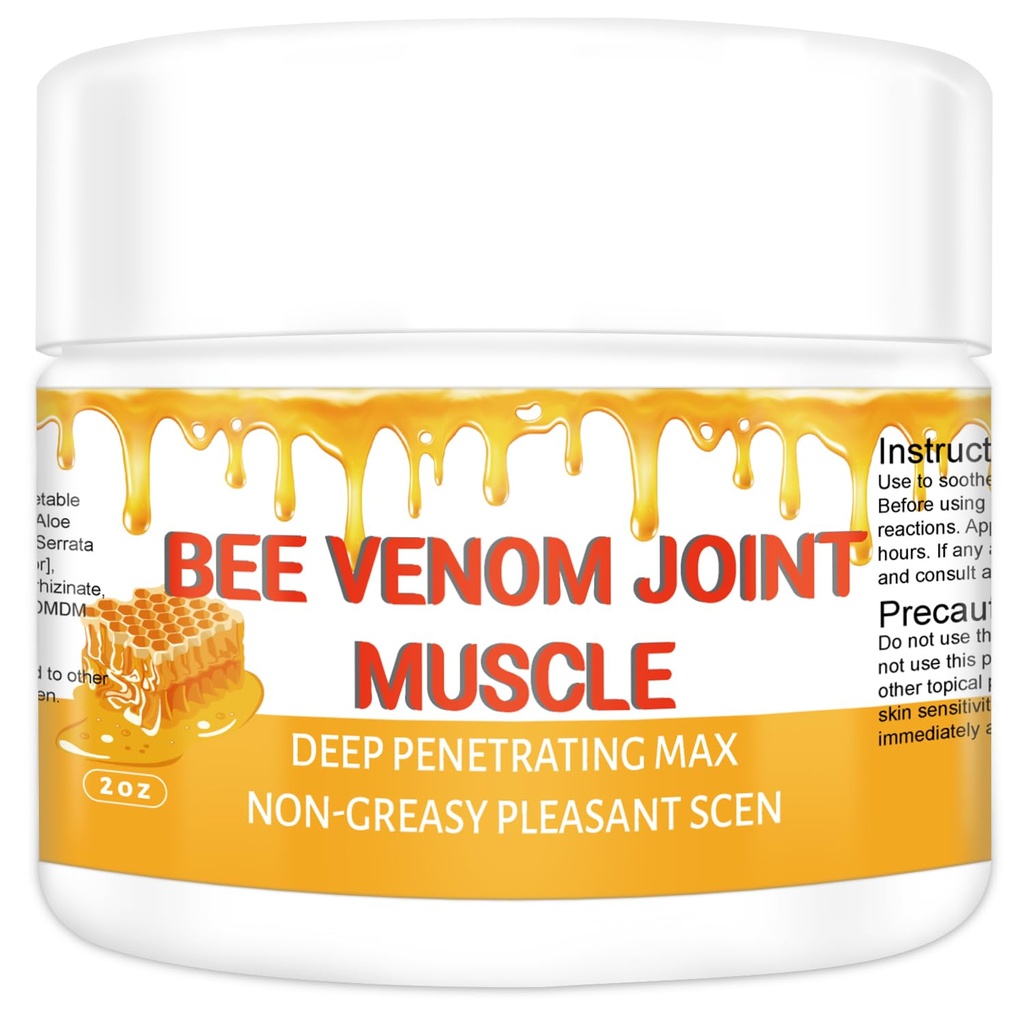 Sérum de thérapie biologique du venin d'abeille, crème de libération des articulations professionnelles et des muscles et des os - 24 heures de libération apaisante efficace pour le dos, le cou, la main, le pied, le genou, le muscle, l'épaule, la hanche, le nerf