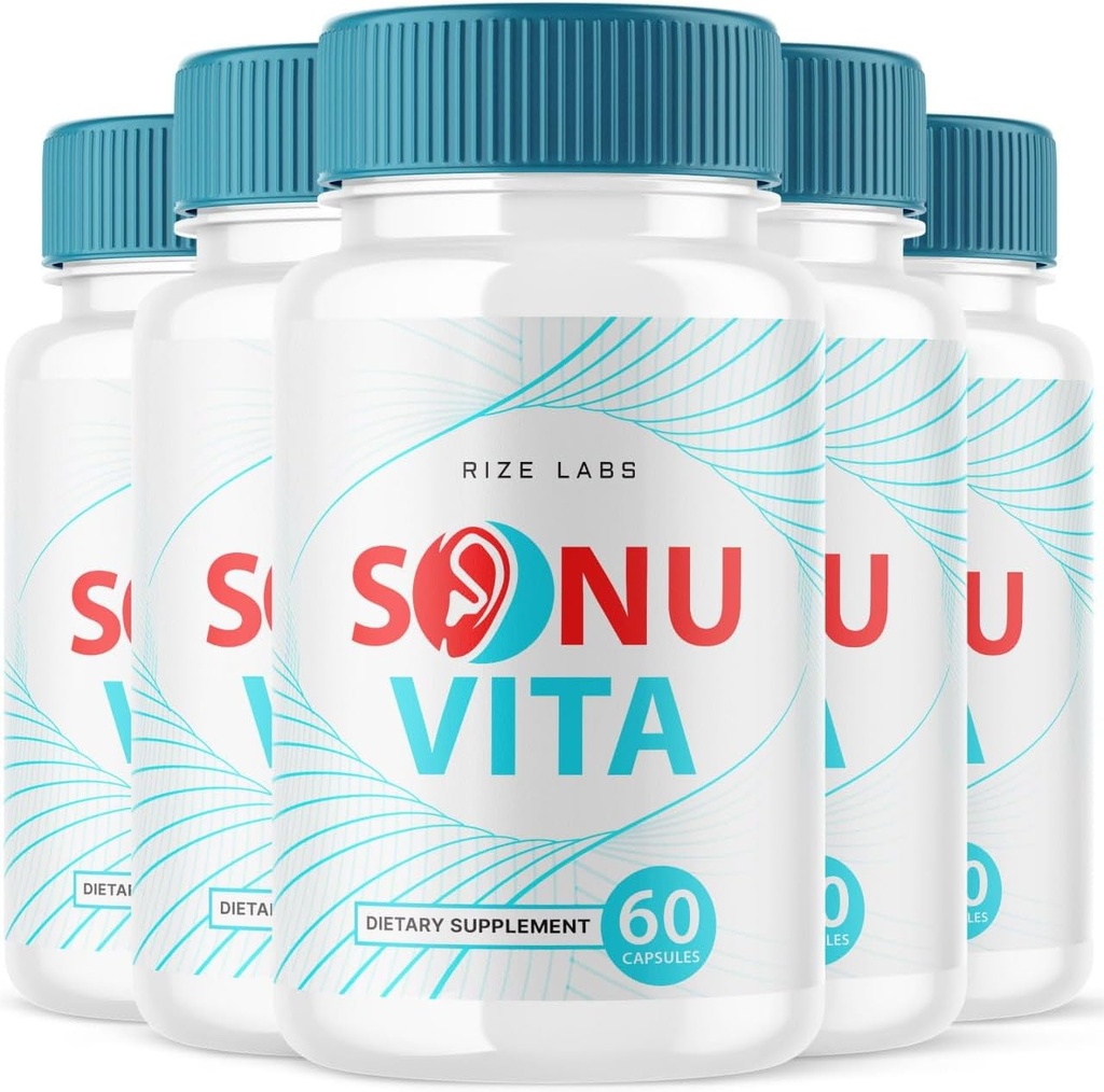 rize labs Sonu Vita Dietary Supplement, formule de soutien auditif, capsules de force maximale, soutient une vie saine - boîte de 5(300 capsules)