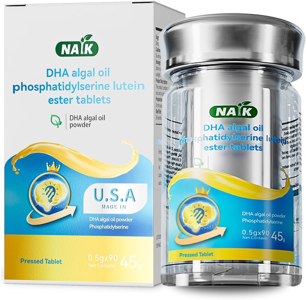 NAIK États-Unis DHA huile d'algue acide nervonique phosphatidylsérine tonifie Cerveau améliore la mémoire Omega-3 Cerveau or étudiant adolescent adulte lycée étudiant étudiant enfant examen d'étude