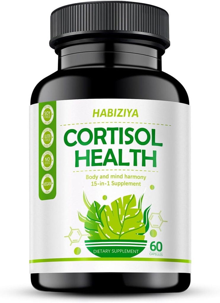 Cortisol Health Supplement met Magnesium Ashwagandha Vitamine B6 60 Capsules 2 Maand Levering