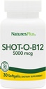Natures Plus Shot-O-B12 (Cyanocobalamine) - 5000 mcg, 30 Softgels - High Potency, Fast Acting B12 Supplement - Memory & Energy Booster - Glutenvrije - 30 porties